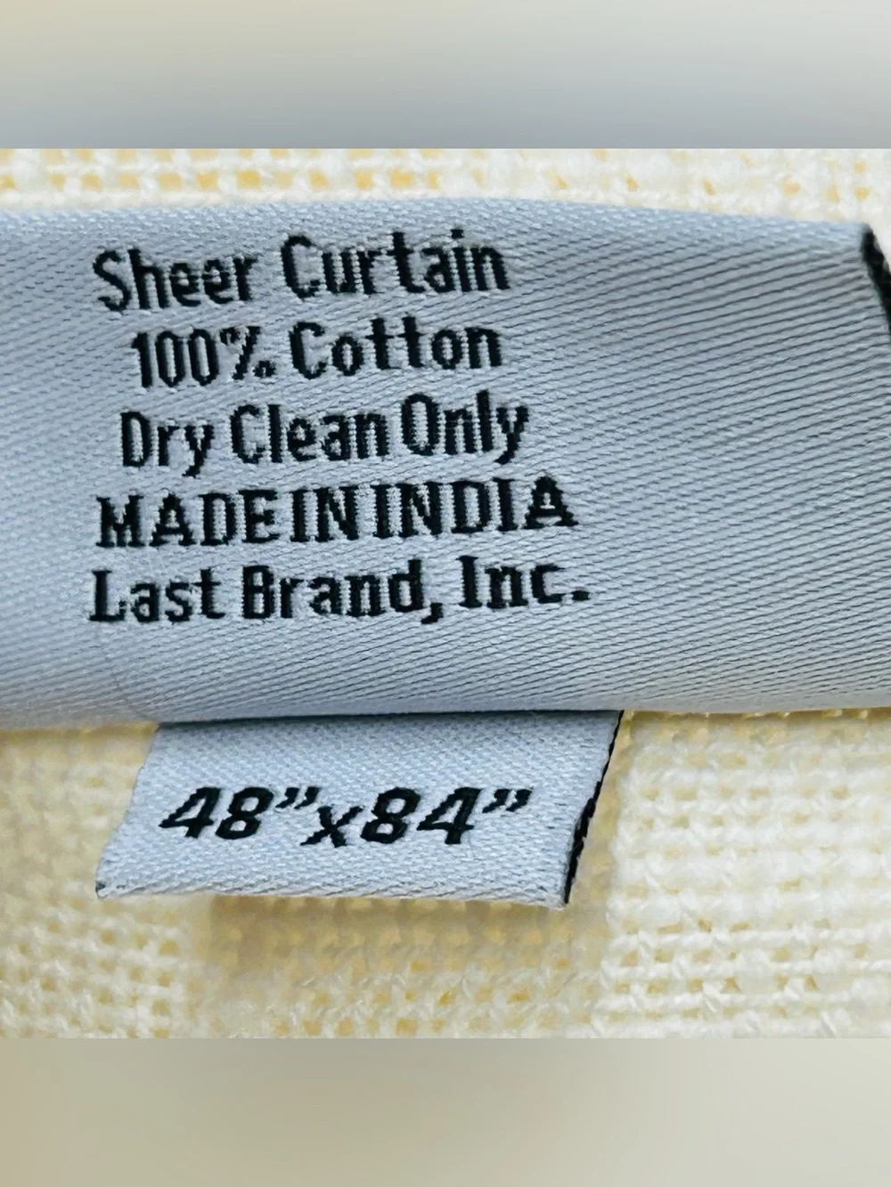 QUINCE Set Of 2 48x84 Cotton Sheer Curtains Ivory 0801
